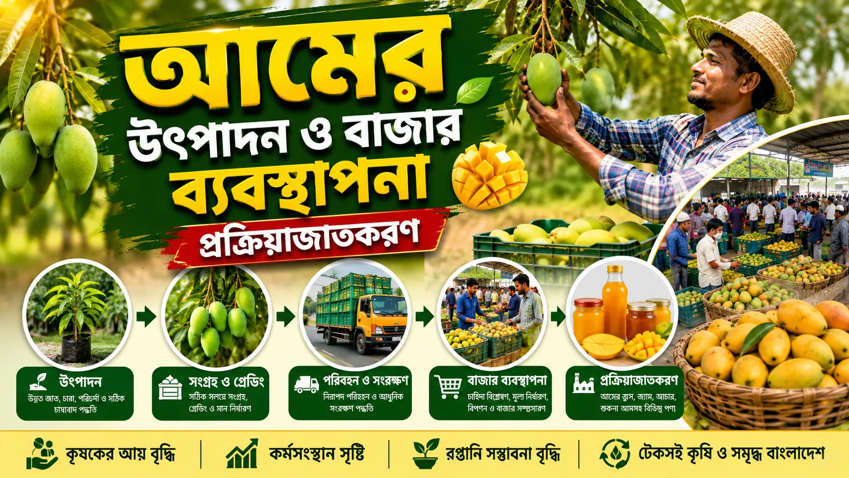 আমের উৎপাদন, বাজার ব্যবস্থাপনা ও প্রক্রিয়াজাতকরণে বাড়ছে সম্ভাবনা