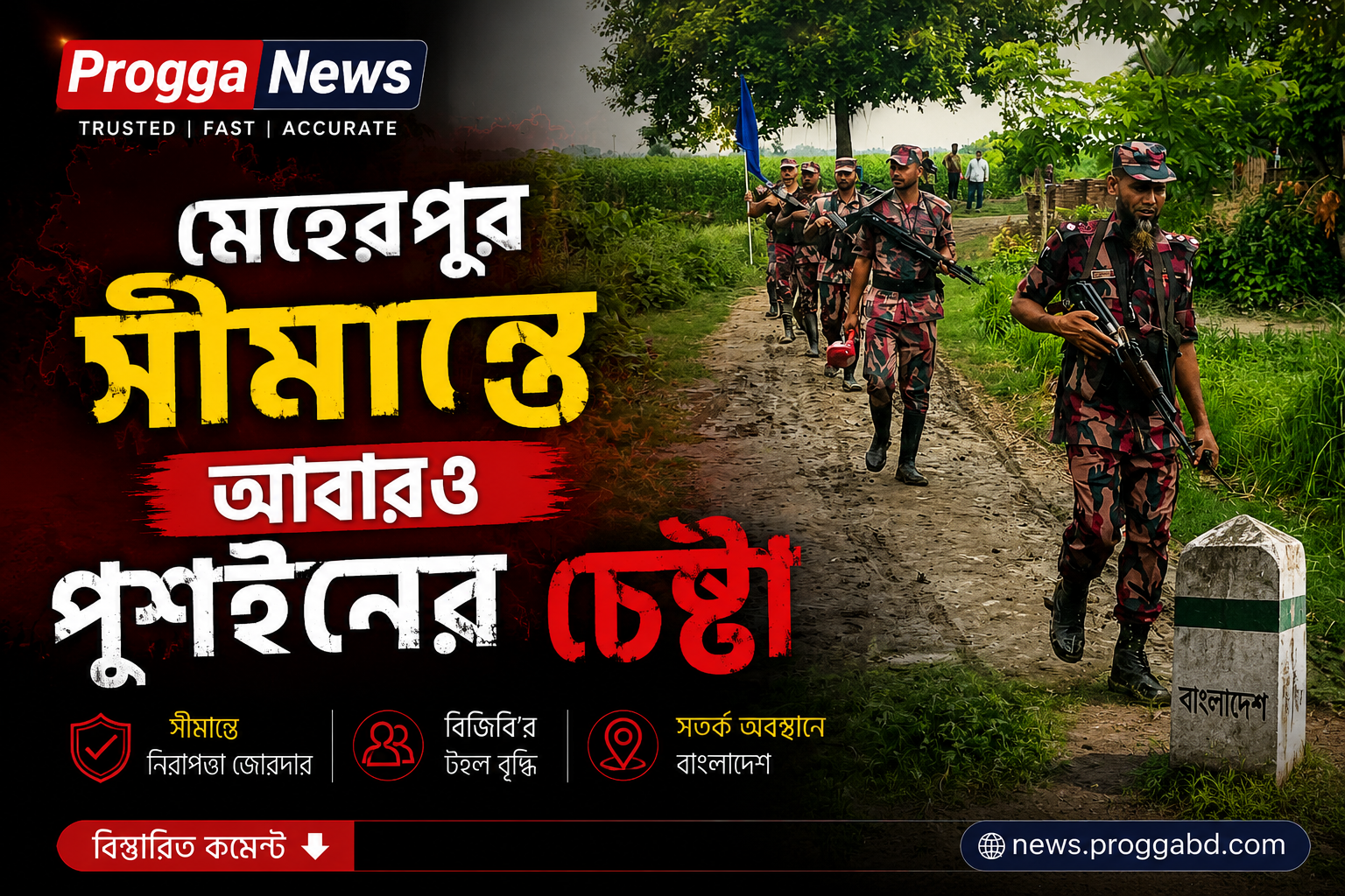 মেহেরপুর সীমান্তে আবারও পুশইনের চেষ্টা, বিজিবির কঠোর অবস্থানে ব্যর্থ বিএসএফের উদ্যোগ