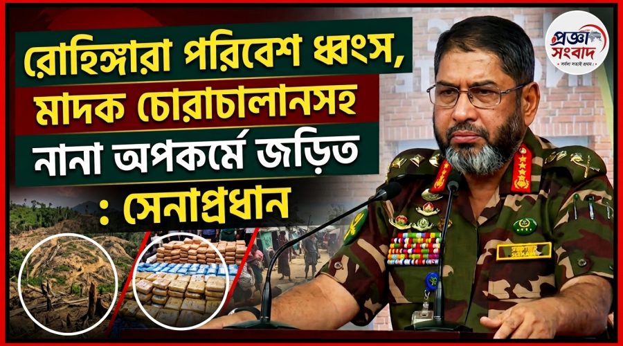 রোহিঙ্গারা পরিবেশ ধ্বংস, মাদক চোরাচালানসহ নানা অপকর্মে জড়িত: সেনাপ্রধান